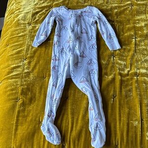 The Beaufort Bonnet Company Blue Sailboat Kids Footie